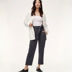 Aritzia Wilfred Geneva High Rise Tie Waist Straight Trouser Ankle Pant Size 6